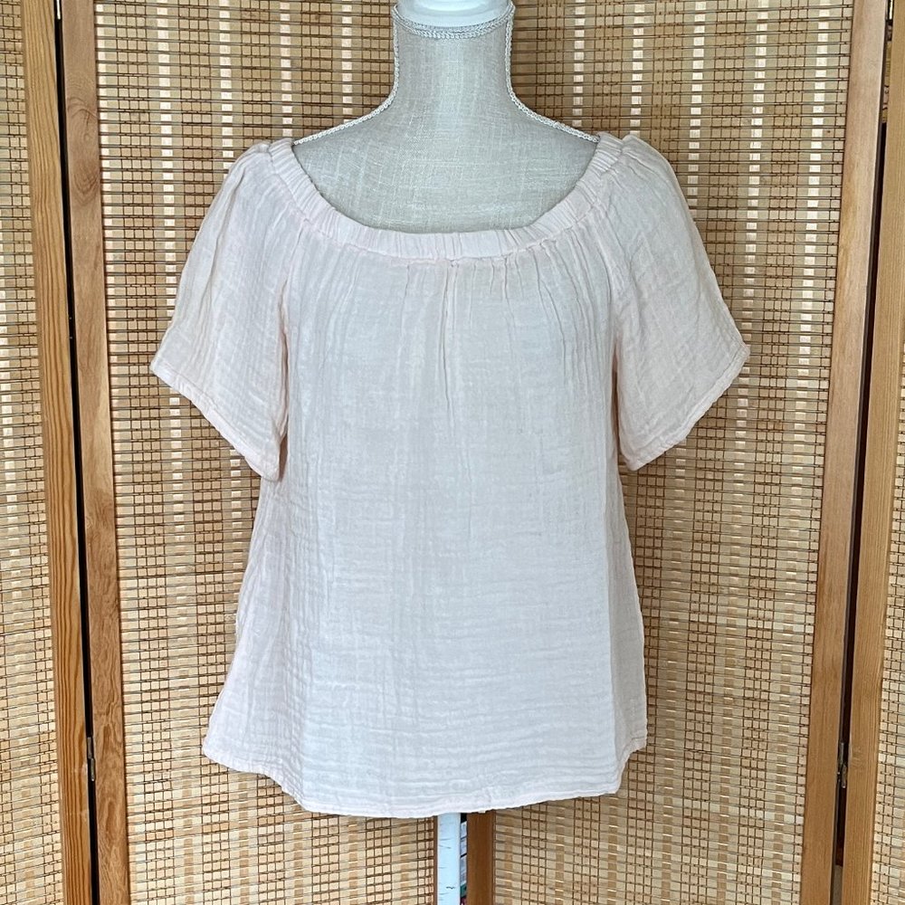 Michael Stars Short Sleeve Top - Pale Pink, Size L